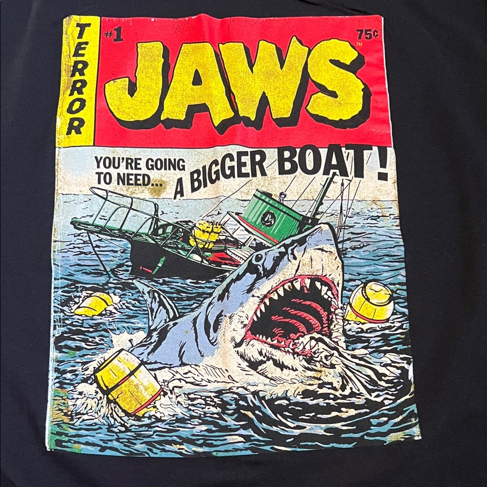 Jaws Graphic Black T-Shirt
